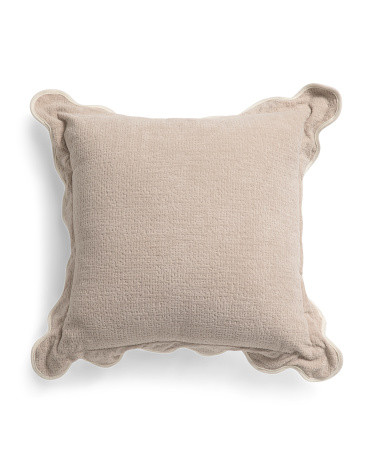 20x20 Chenille Scalloped Edge Solid Pillow | TJ Maxx