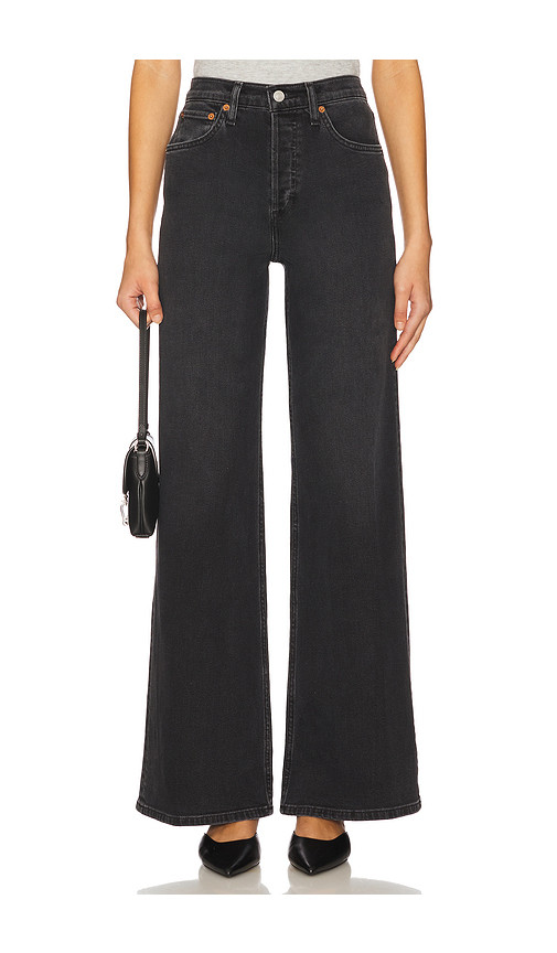 RE/DONE Originals High Rise Wide Leg Jeans in Black. Taglia 29. Also in 24, 25, 26, 27, 28, 31. | Revolve Clothing (Global)