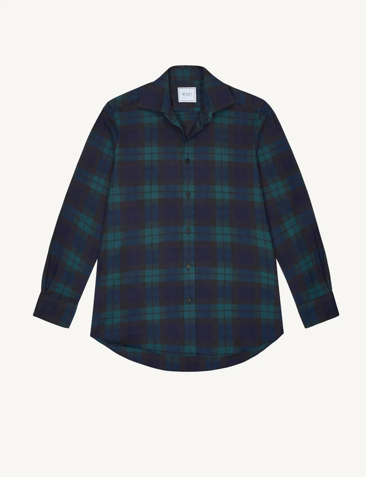 The Boyfriend: Fine Brushed, Heritage Green Check | With Nothing Underneath