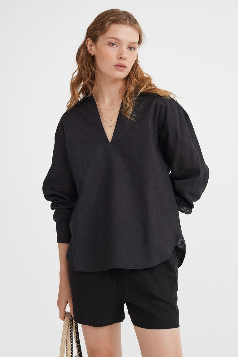 Linen-blend Anorak Shirt | H&M (US)