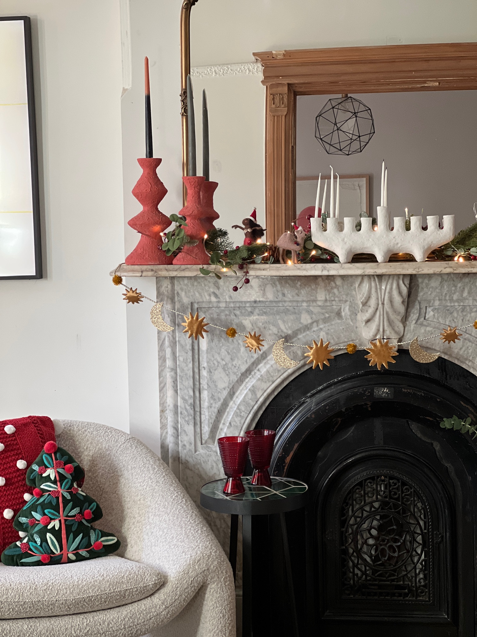 Unique, modern holiday mantle decor under $50 from Jungalow at Target. 

#LTKhome #LTKunder50