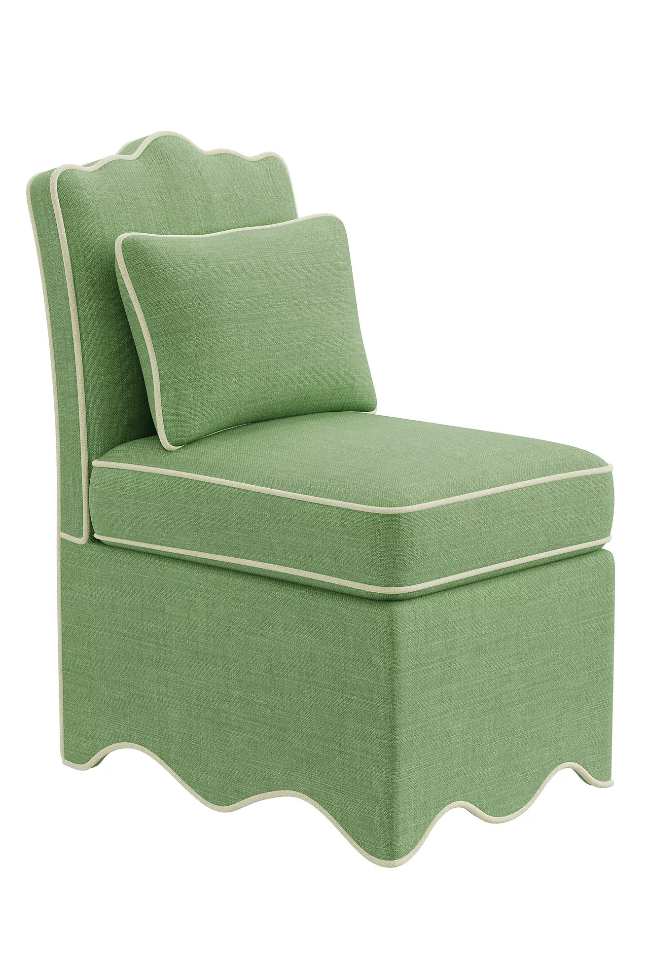 Scallop Linen Blend Slipper Chair | Anthropologie (US)