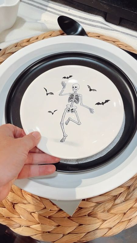 These skeleton plates are adorable! $20 for a set of 4 at Kirklands. 

#ltkhome #ltkseasonal #halloweendecor #halloweendinner #halloweentablescape #skeletondecor