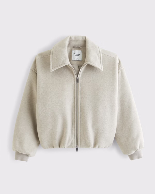 Wool-Blend Bubble Hem Coat | Abercrombie & Fitch (US)