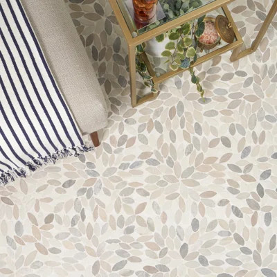 Picturesque Flower 11.81 in. x 11.81 in. Natural Stone Floor and Wall Mosaic Tile (0.97 Sq. Ft. / Each) | Wayfair North America