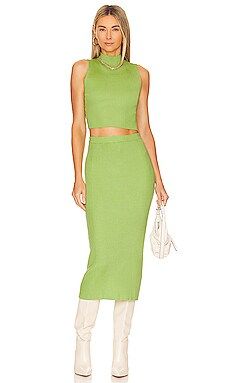MORE TO COME Stela Skirt Set in Green from Revolve.com | Revolve Clothing (Global)