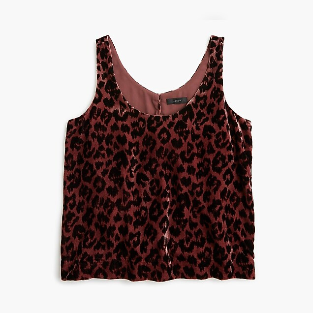 Printed velvet tank top | J. Crew US