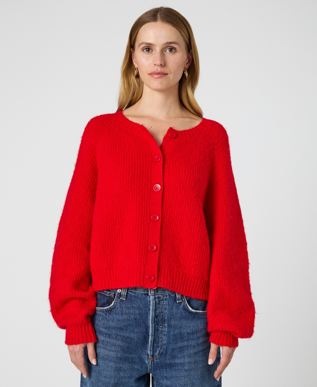 French Connection Women's Fluffy Knit Cardigan - Mars Red | Macy's