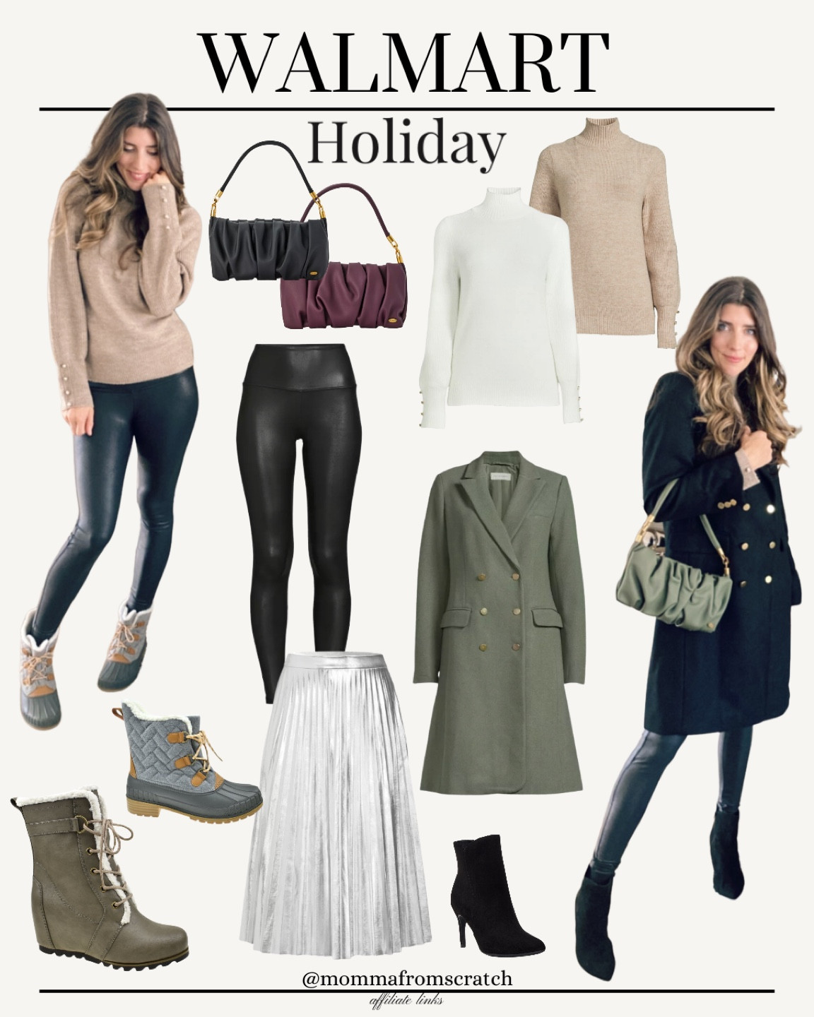 Holiday outfits @walmart winter coat, faux leather leggings, sweaters, winter boots, booties, and handbags 
#walmartpartner #walmartfashion

#LTKSeasonal #LTKHoliday #LTKstyletip