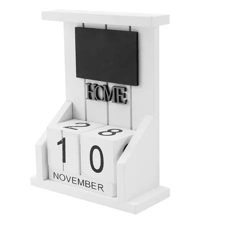 Wooden Desk Block Calendar-Month Date Display Home Decoration (White) | Walmart (US)
