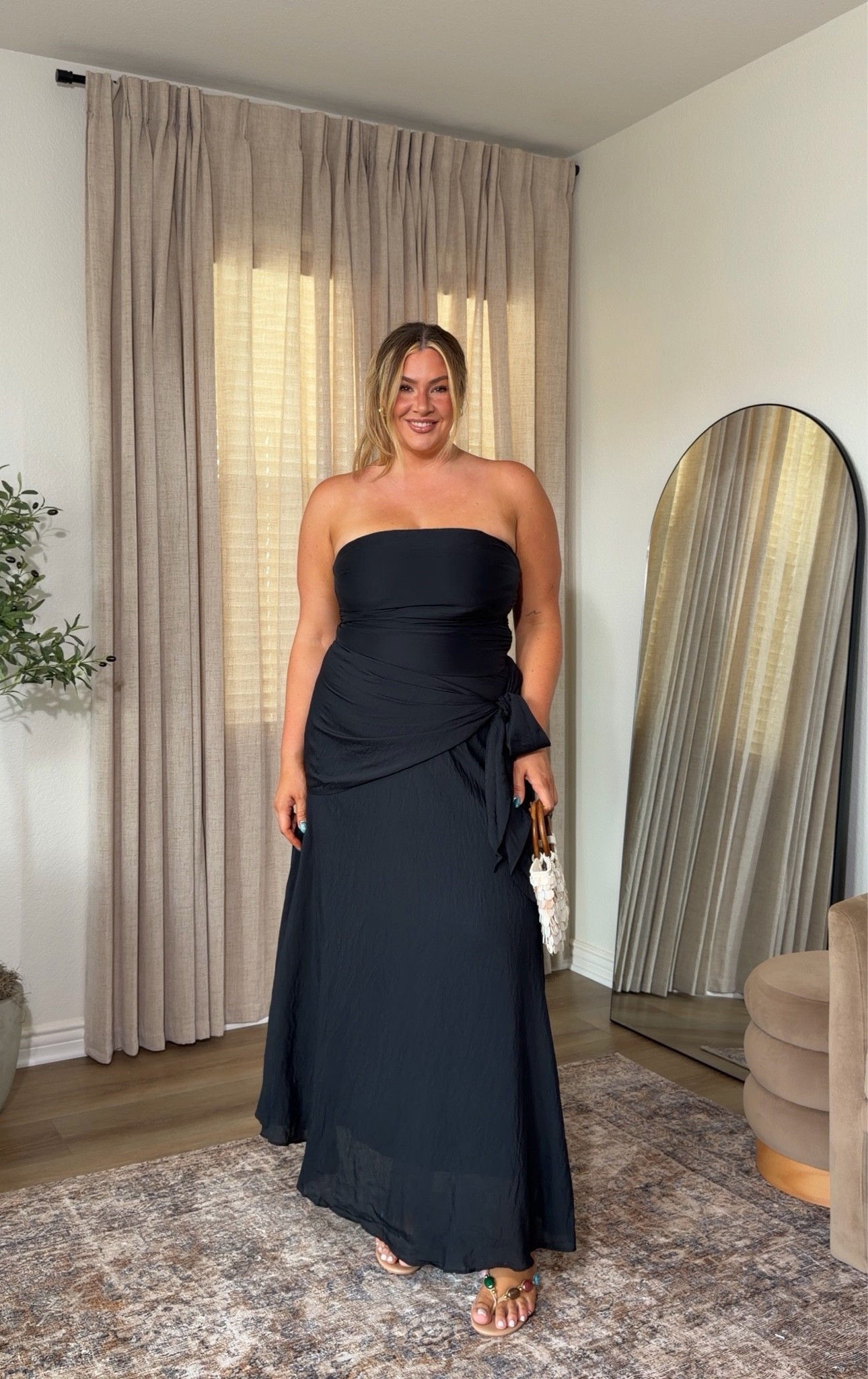 bra less summer dress 🤎 wearing a size large tall!

#LTKootd #LTKMidsize #LTKWedding