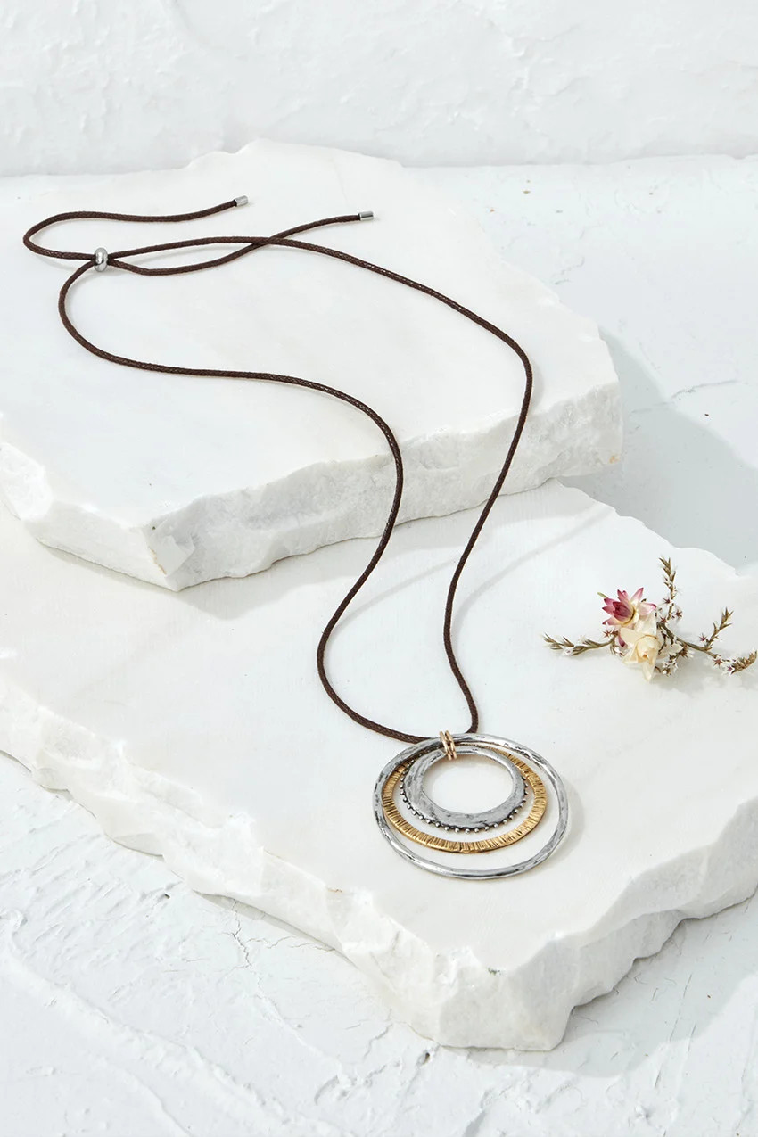 Mixed Metal Circle Necklace | Coldwater Creek