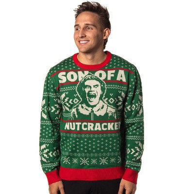 ELF The Movie Men's Buddy Son of a Nutcracker Ugly Christmas Adult Holiday Knit Pullover Sweater, X-Large Green | Target