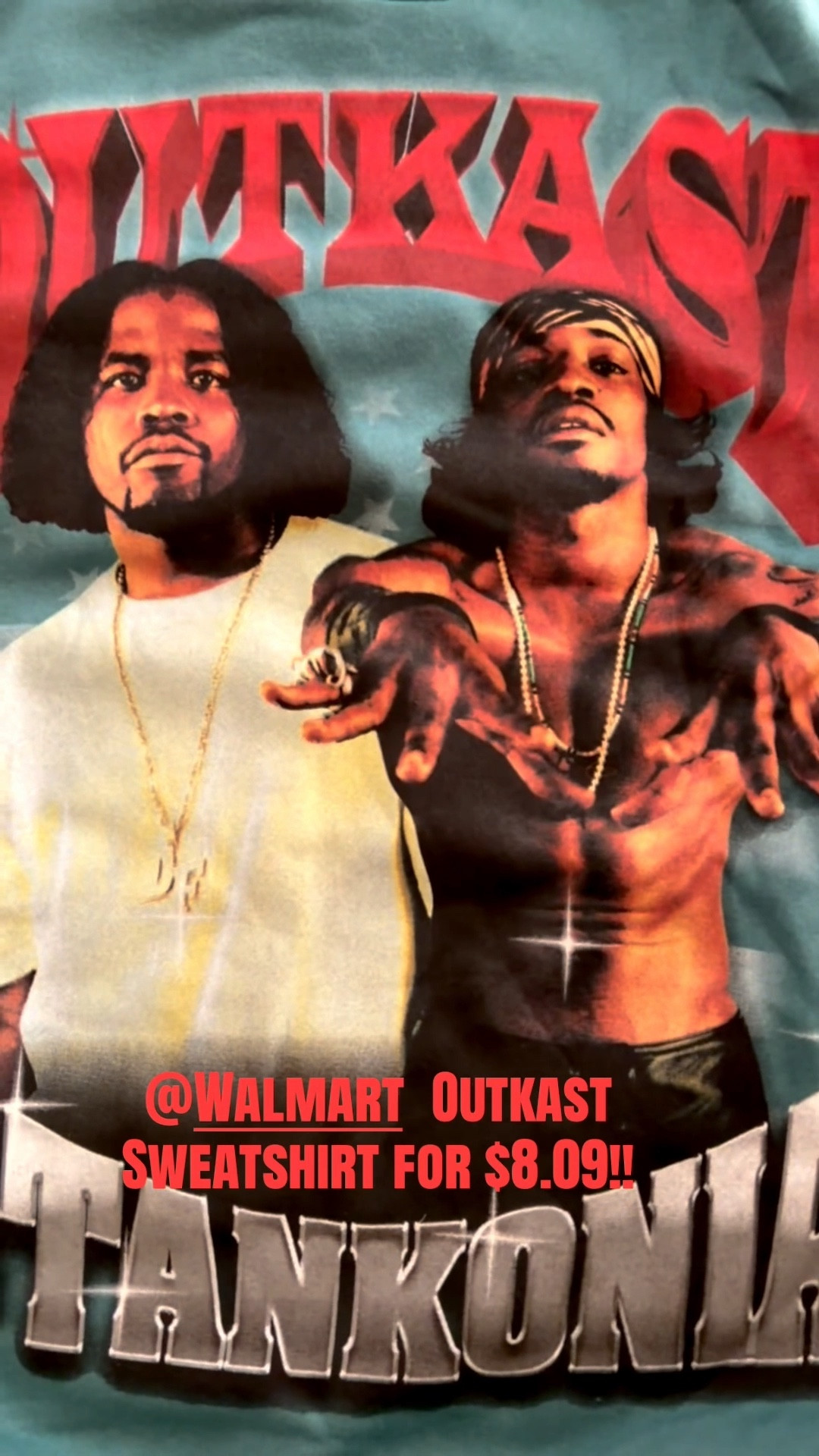 $8.09 for a whole vibe?! 😳 I had to run to Walmart.com for this Stankonia era OutKast sweatshirt 🔥

Featuring André 3000 AND Big Boi because we’re showing love to the whole duo 💯

The color is EVERYTHING 💚 and the price? UNREAL. If you love a throwback moment and a good deal like I do… don’t wait on this one 🛒

#WalmartDeals #OutkastStyle #StreetwearDeals #BudgetFinds #Walmartcreator 

#LTKOver40