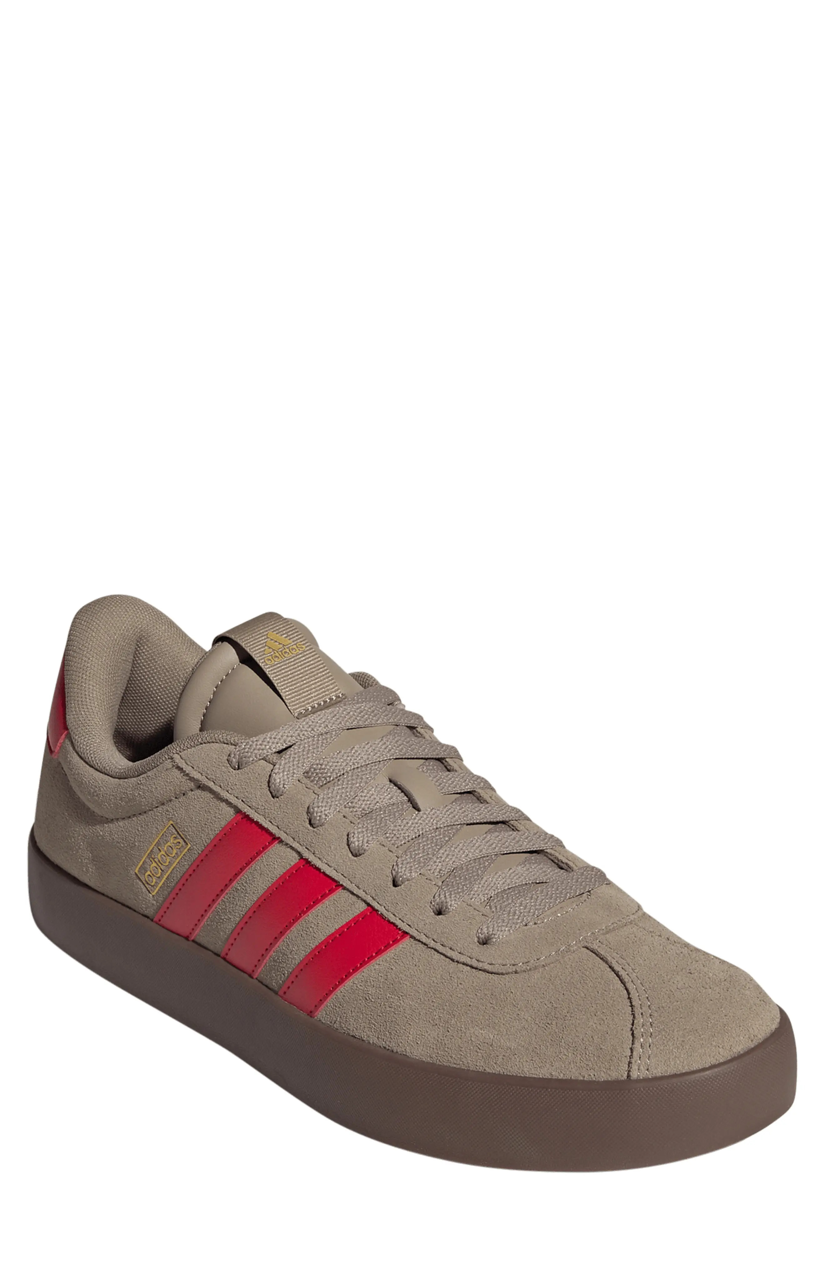 adidas VL Court 3.0 Sneaker in Blanch Cargo/Ruby/Gold Met at Nordstrom Rack, Size 10 | Nordstrom Rack