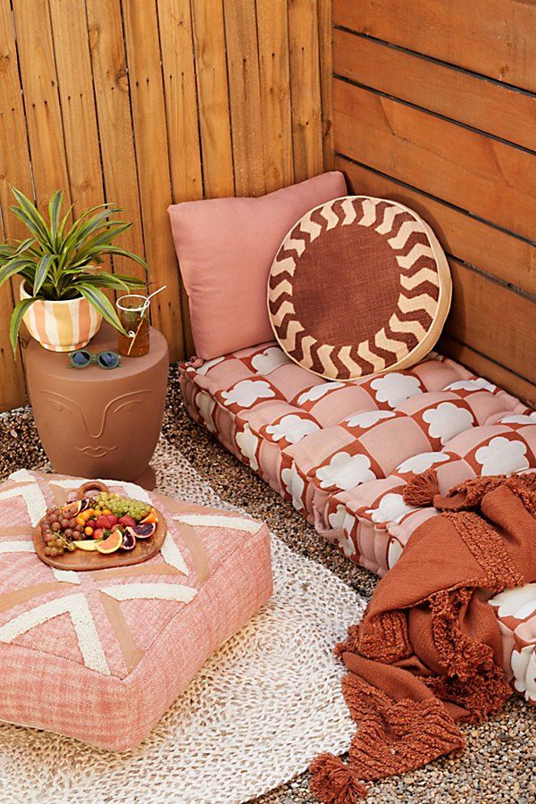 Rohini Floral Checkerboard Indoor/Outdoor Daybed Cushion | Urban Outfitters (US and RoW)