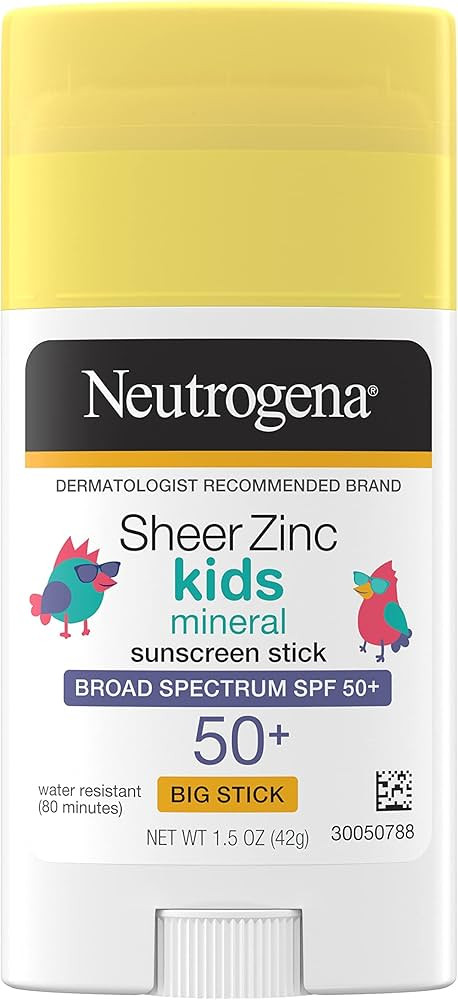 Neutrogena Sheer Zinc Oxide Kids Mineral Sunscreen Stick, Broad Spectrum SPF 50+ & UVA/UVB Protec... | Amazon (US)