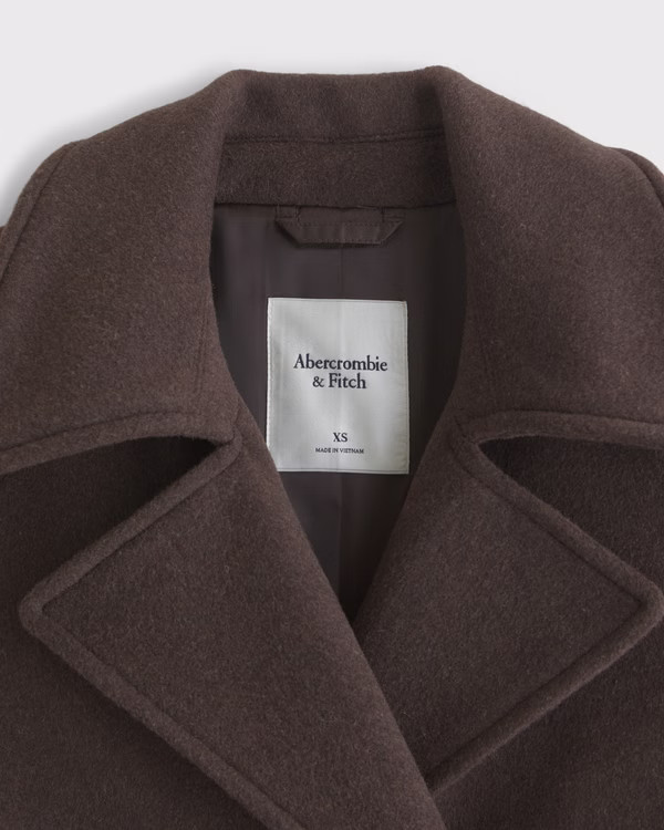 A&F Carrie Wool-Blend Trench Coat | Abercrombie & Fitch (US)