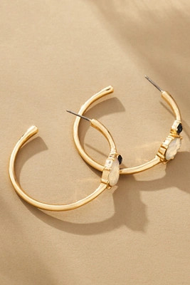 Double Stone Hoop Earrings | Anthropologie (US)