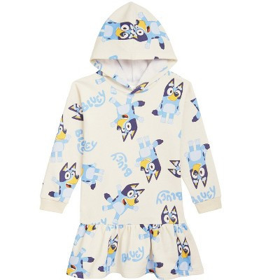 Bluey Toddler Girls Fleece Dress White 5T | Target