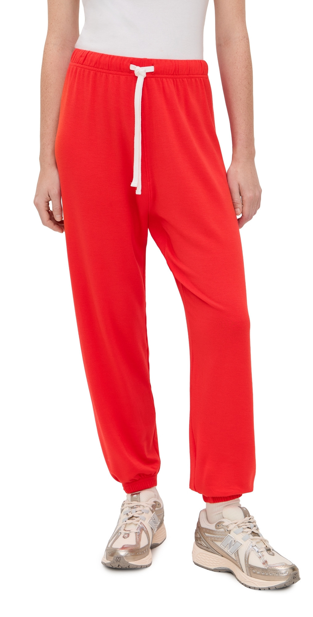 Splits59 Andie Oversized Fleece Sweatpants Lotus Red M | Shopbop
