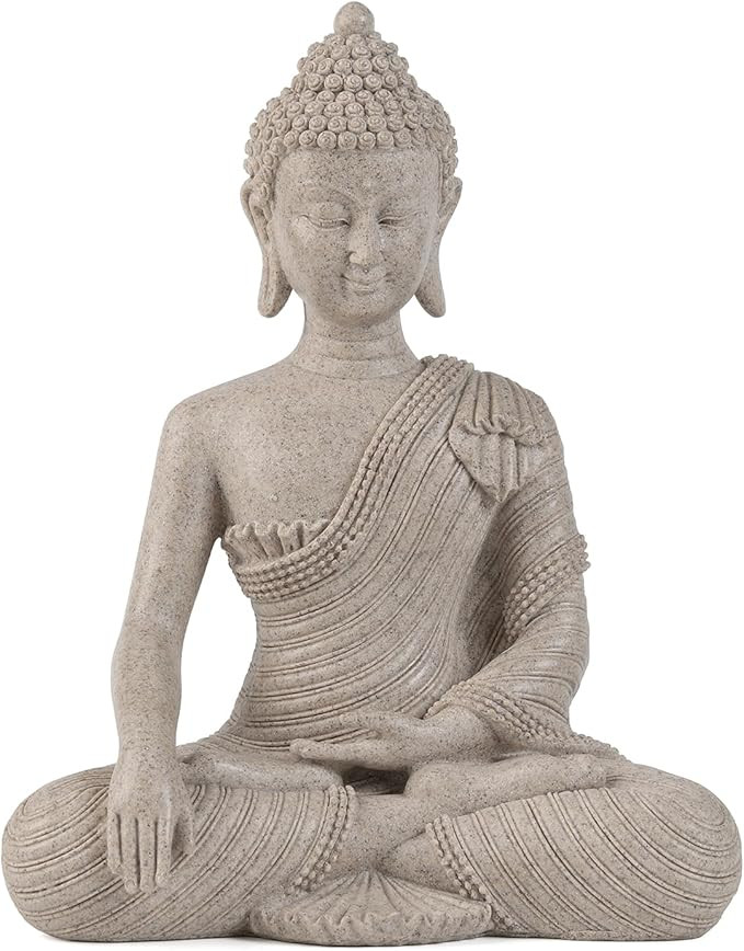 Buddha Statue for Home Decor Beige White-Buddha Statue Large for Spiritual 10.2''-Buddha Decor fo... | Amazon (US)
