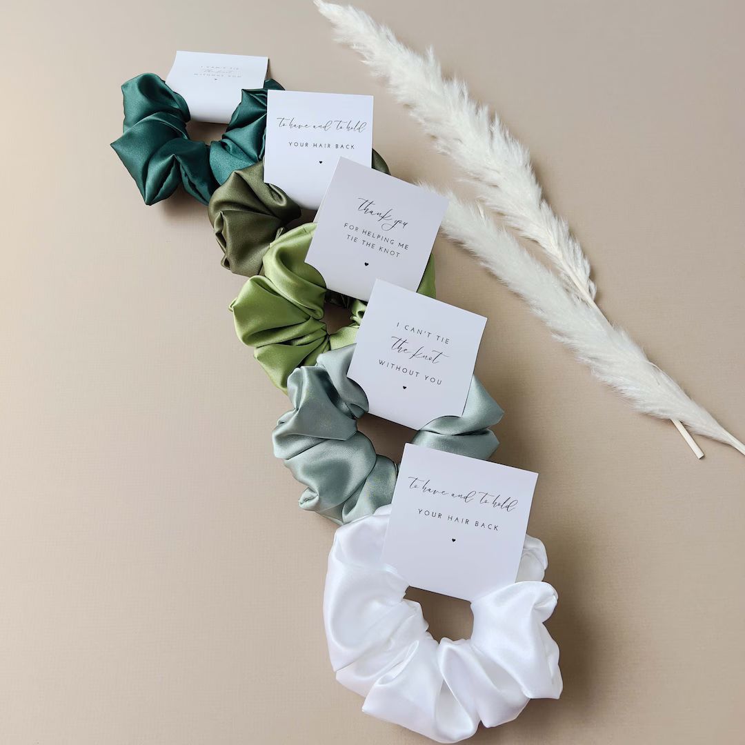 Bridesmaid Hair Scrunchies Bridesmaid Proposal Gifts Bridal Party Gifts Maid of Honor Proposal Gi... | Etsy (US)