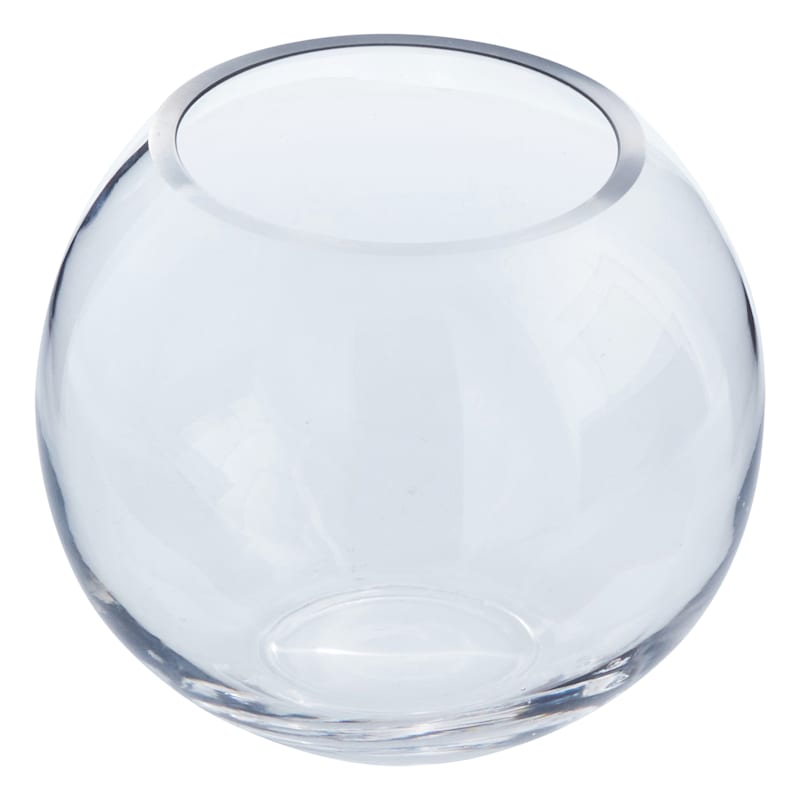 Clear Glass Round Vase, 6" | At Home