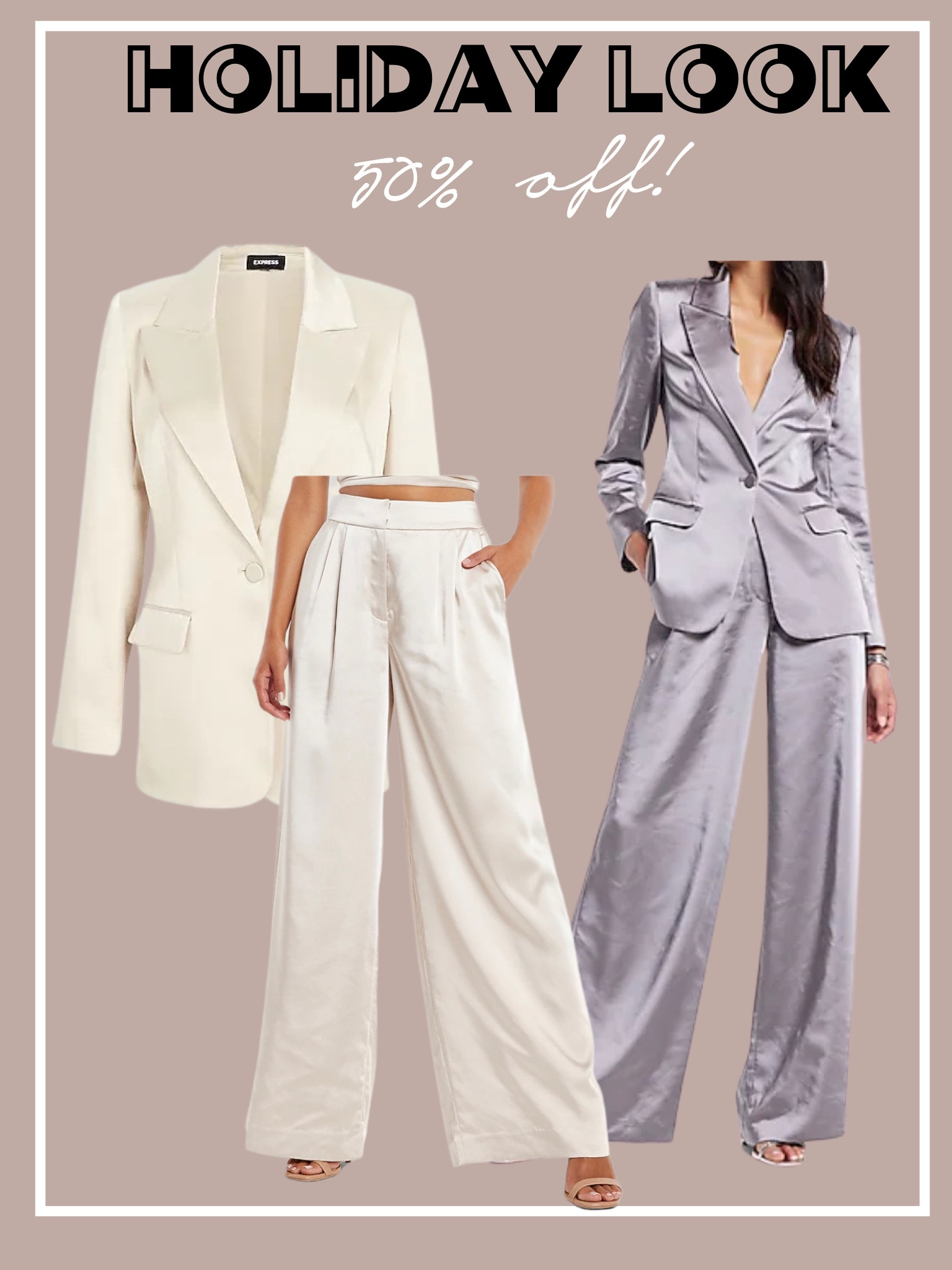 Express holiday outfit Christmas party office party amazon clear heels on sale satin blazer satin flare pants I love this set!  on sale 50% off 


#LTKCyberweek #LTKsalealert #LTKHoliday