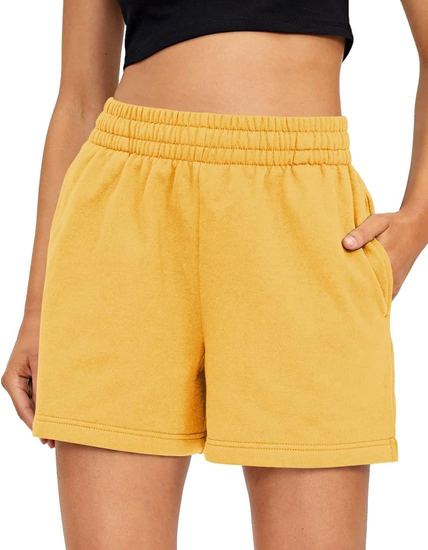 AUTOMET Women's Shorts Casual Summer Drawstring Comfy Elastic High Waist Running Shorts with Pock... | Amazon (US)
