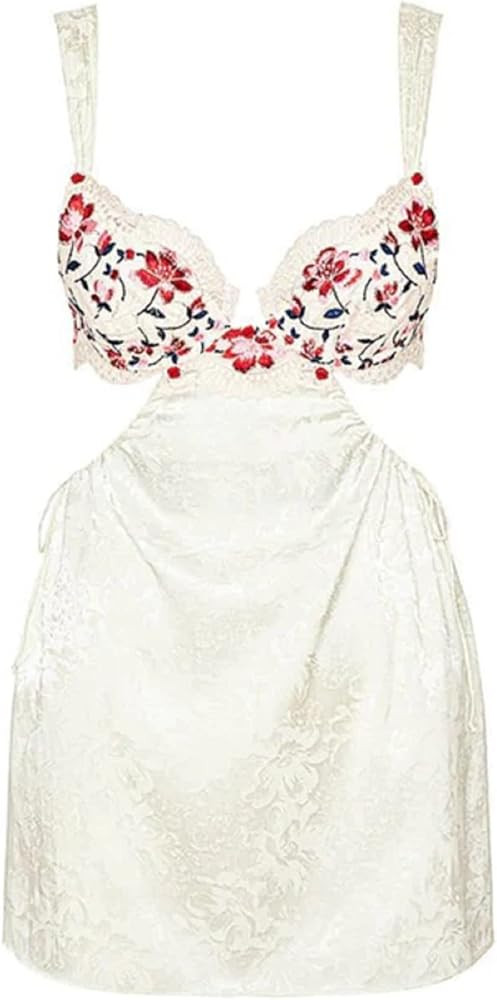 Sexy V Neck Short Dress Lace Trim Mesh Patchwork Going Out Mini Dresses Backless Slim Fit Casual ... | Amazon (US)