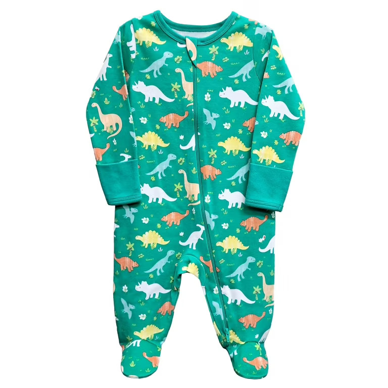 Wonder Nation Unisex Baby Zip Front Sleep N Play Pajamas, Preemie-6/9 Months - Walmart.com | Walmart (US)