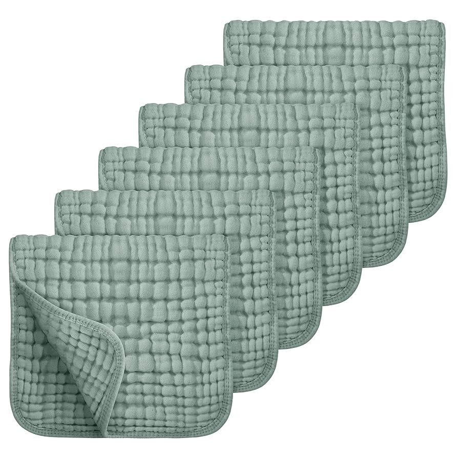 Looxii Muslin Burp Cloths 100% Cotton Large 20''x10'' Extra Soft and Absorbent 6 Pack Baby Burpin... | Amazon (US)