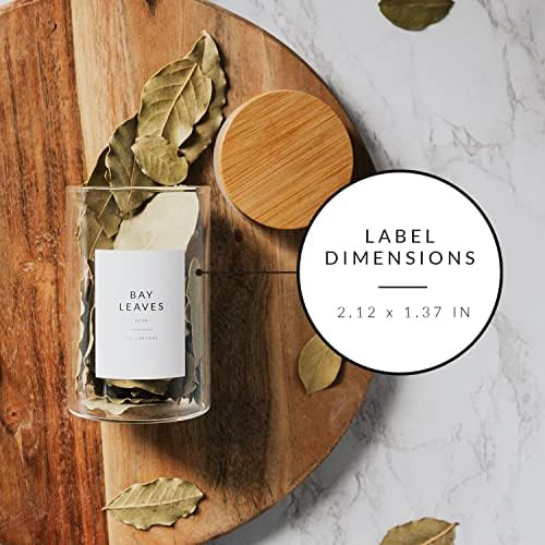 162 Minimalist Spice Jar Labels - Preprinted Spice Stickers - Black Text on White Waterproof Labe... | Amazon (US)