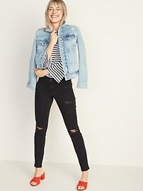 Mid-Rise Distressed Pop Icon Skinny Jeans for Women | Old Navy (US)
