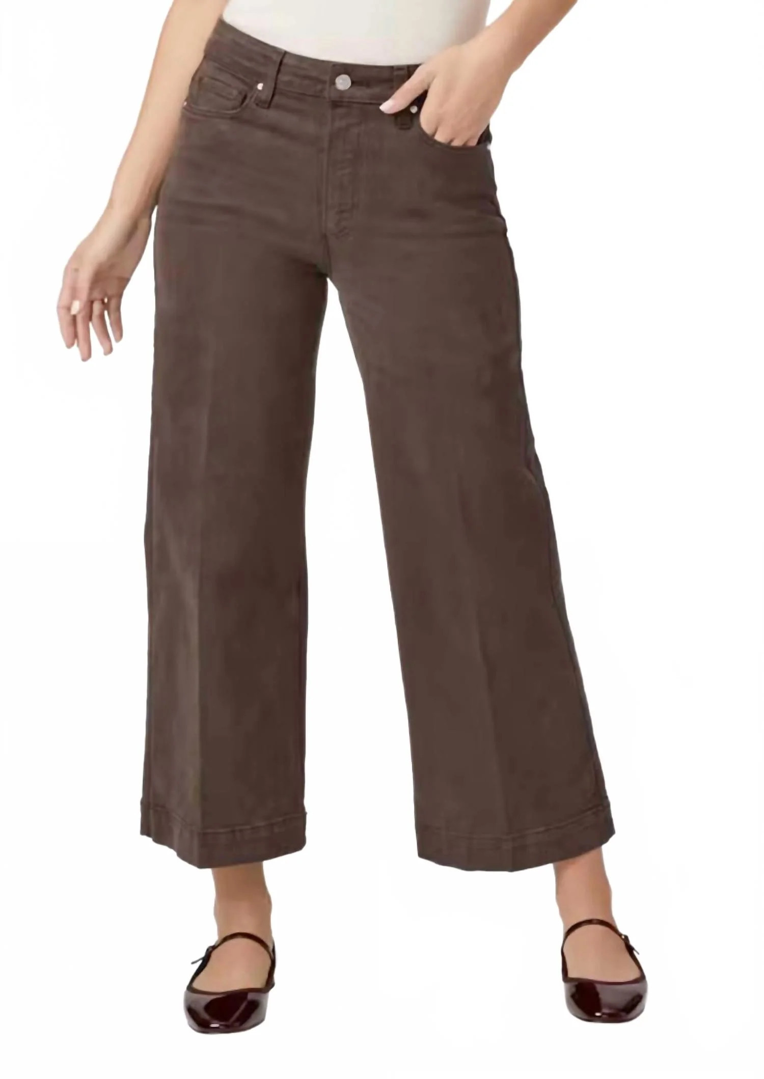 Anessa Cropped Wide Leg Jeans In Rich Chocolate | Shop Simon
