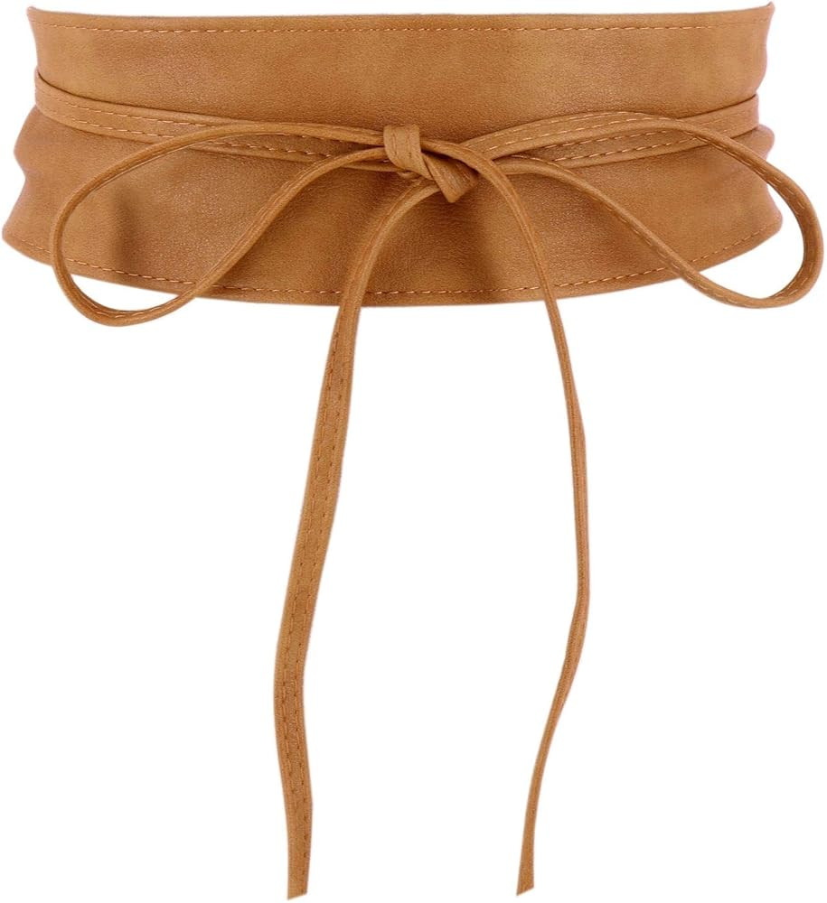 FASHIONGEN - Woman leatherette waisband Obi Belt, MICA | Amazon (US)