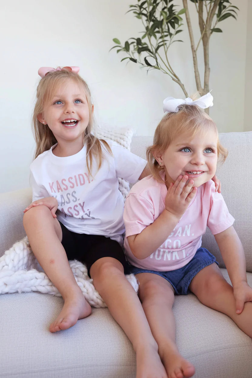 Personalized Nickname Color Block Kids Graphic Tees | Caden Lane