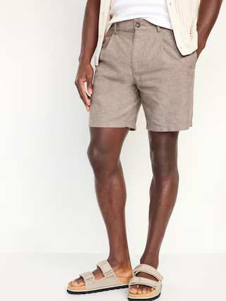 Slim Linen-Blend Chino Shorts -- 7-inch inseam | Old Navy (US)