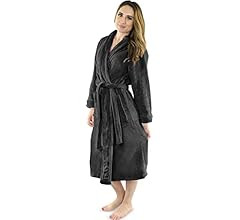 NY Threads Women Fleece Shawl Collar Bathrobe - Plush Long Robe | Amazon (US)