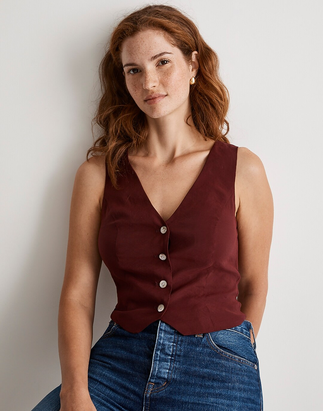 Katrina Crop Vest Top in Softdrape | Madewell