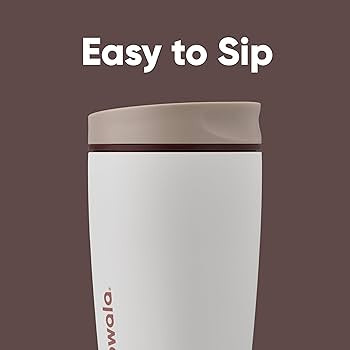 Owala SmoothSip Slider Insulated Stainless Steel Coffee Tumbler, Reusable Iced Coffee Cup, Hot Co... | Amazon (US)