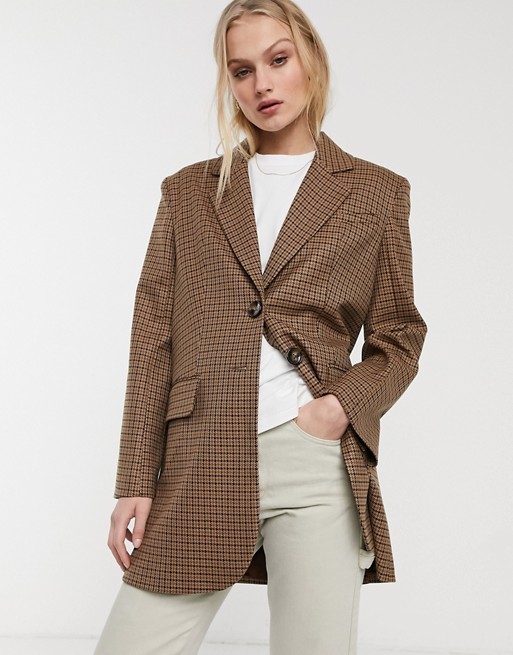 ASOS WHITE heritage check dad blazer | ASOS (Global)