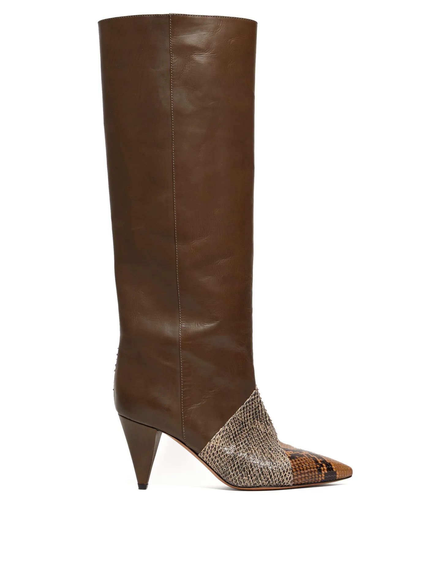 Laomi snake-effect leather knee-high boots | Matches (US)