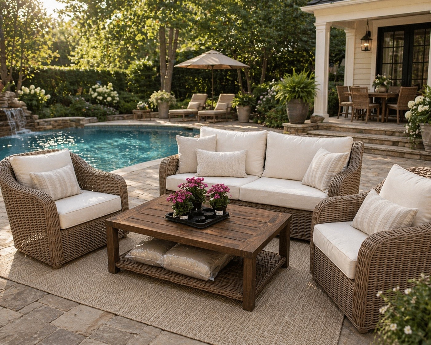 The prettiest patio set ever! 
Walmart patio set
Walmart home

#LTKHome #LTKSeasonal