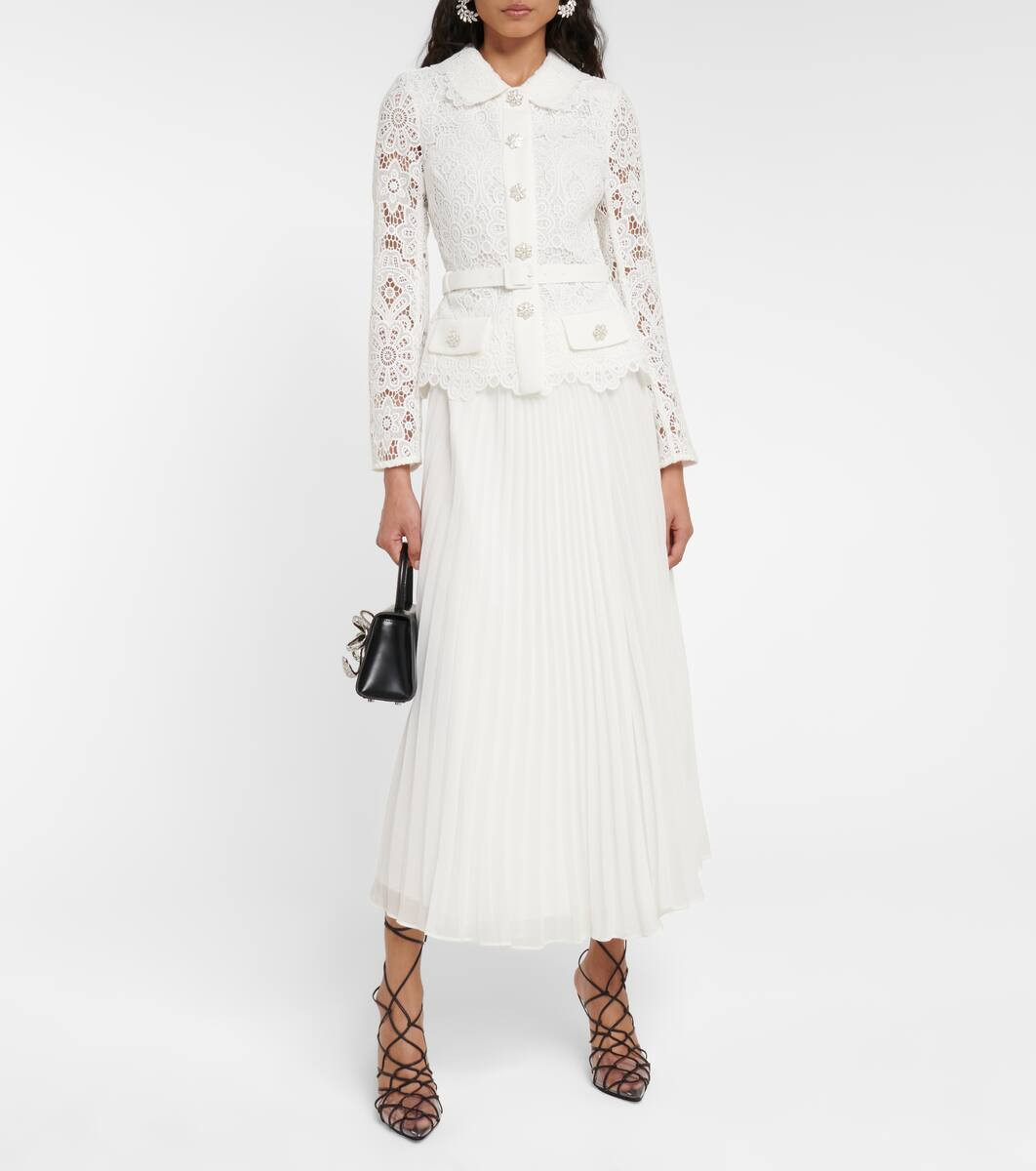 Guipure lace-trimmed midi dress | Mytheresa (US/CA)