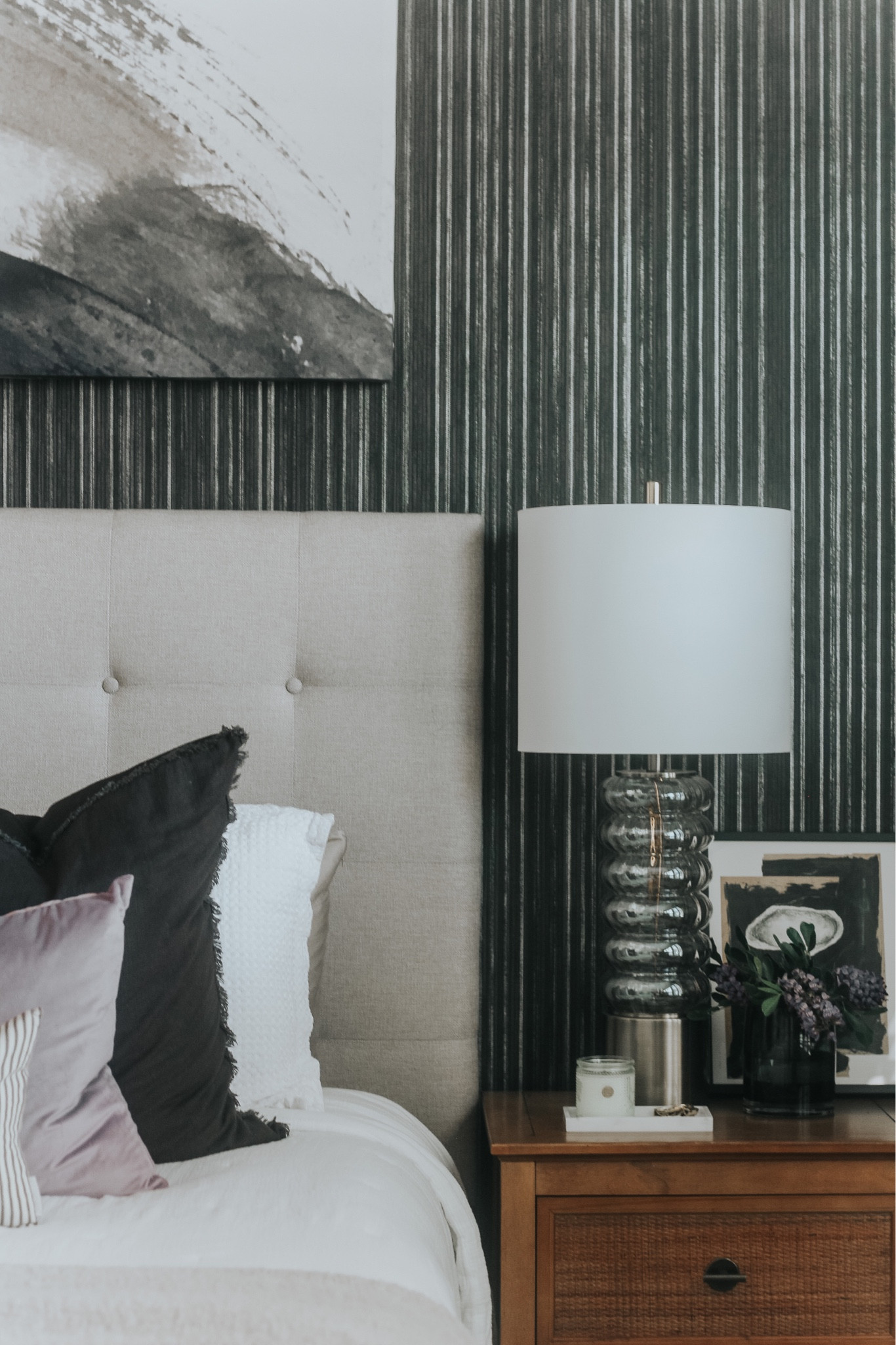 Spring bedroom decor, Amazon pillow covers, wallpaper, oversized lamp 

#LTKsalealert #LTKhome #LTKunder50