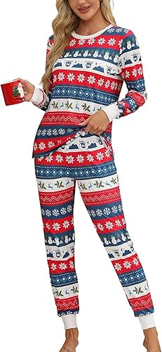 KFUBUO Christmas Pajamas Set for Women 2 Piece Long Sleeve Lounge Sets Girls' sleepwear wiht Pock... | Amazon (US)