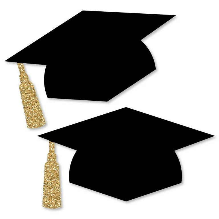 Big Dot of Happiness Gold Graduation Hat Decorations - DIY Large Party Essentials - 20 Count - Wa... | Walmart (US)