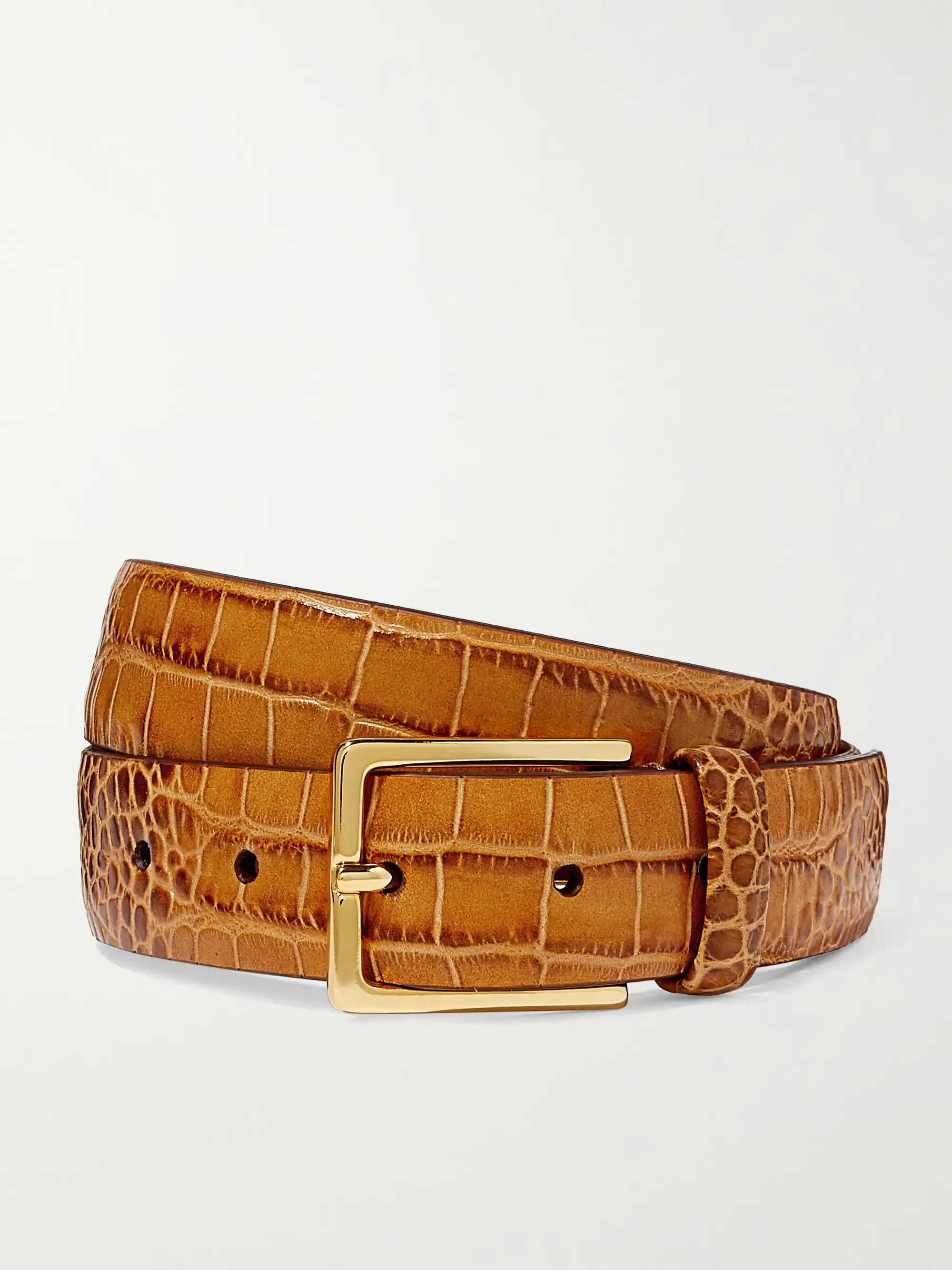 Croc-effect leather belt | NET-A-PORTER (US)